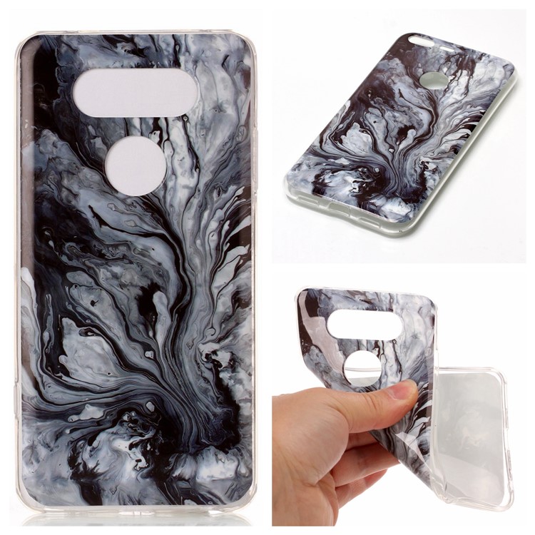 For LG V20 Marble Pattern IMD TPU Cell Phone Shell - Grey-1
