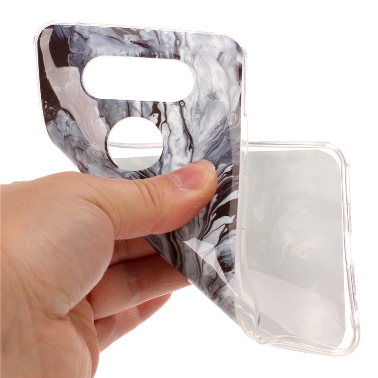 For LG V20 Marble Pattern IMD TPU Cell Phone Shell - Grey-5