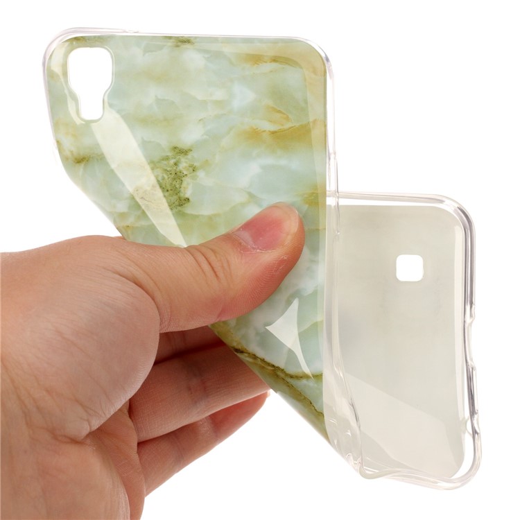 Marble Pattern IMD TPU Cellphone Case for LG X Power K220 K220DS - Light Green-5