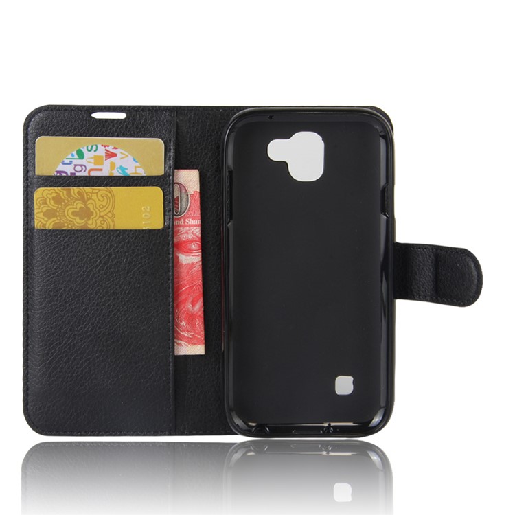 Litchi Skin Wallet Leather Stand Case for LG K3 (2017) - Black-3