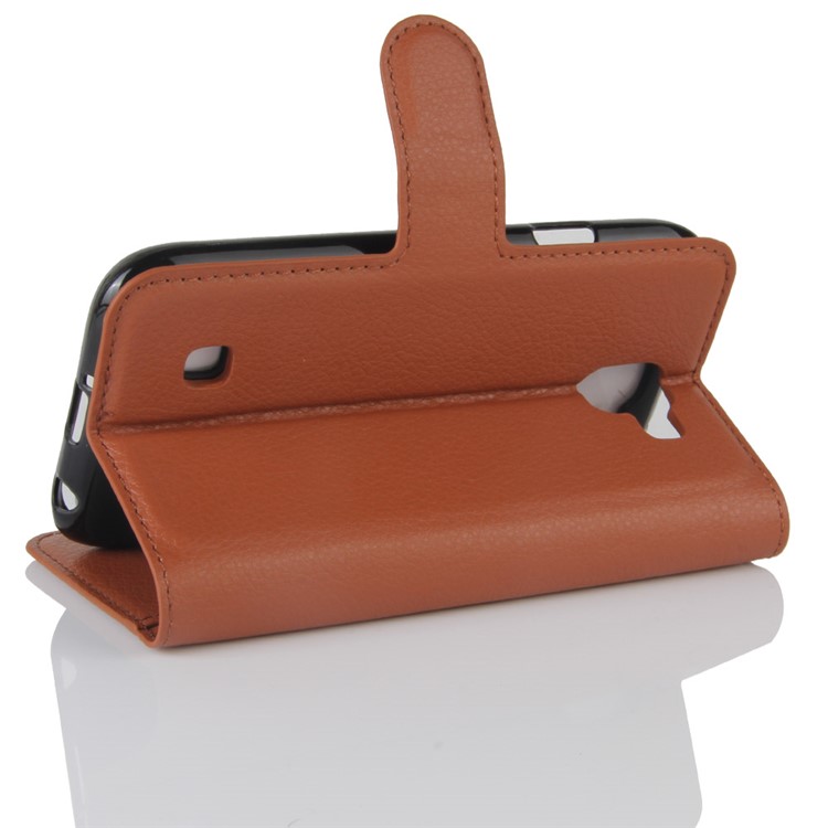 Litchi Skin Wallet Leather Case with Stand for LG K3 (2017) - Brown-5