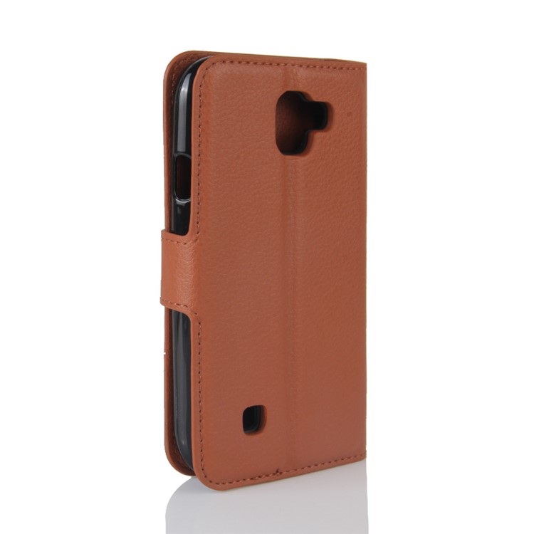 Litchi Skin Wallet Leather Case with Stand for LG K3 (2017) - Brown-6