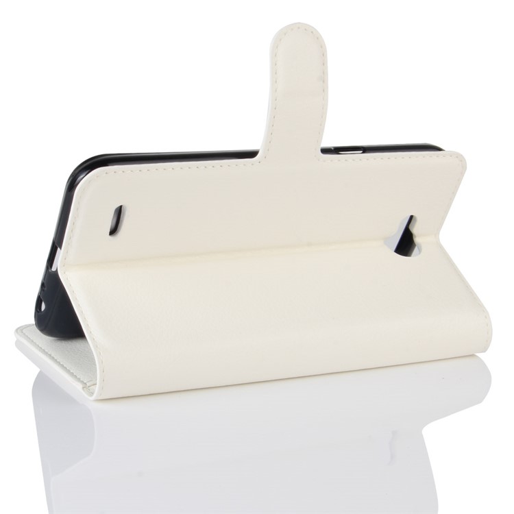Litchi Skin Wallet Stand Leather Mobile Shell for LG X Power 2 - White-5