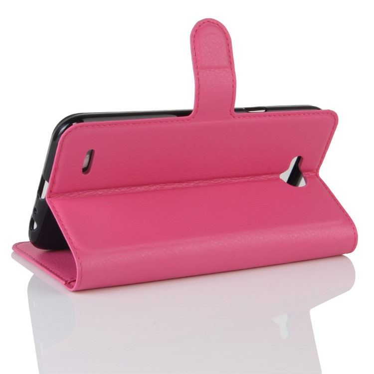 Litchi Texture PU Leather Wallet Stand Phone Cover for LG X Power 2 - Rose-5