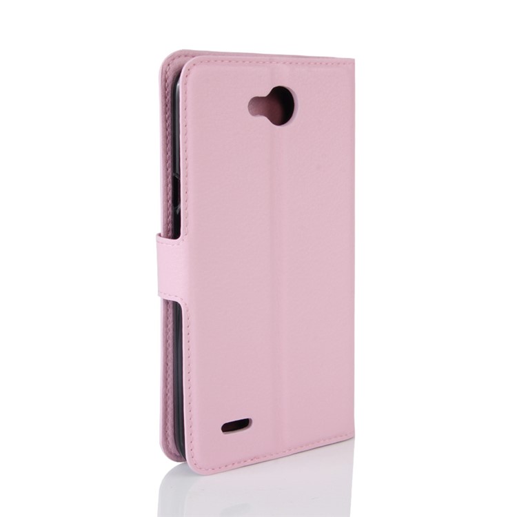 Litchi Skin Wallet Leather Mobile Phone Case with Stand for LG X Power 2 - Pink-6