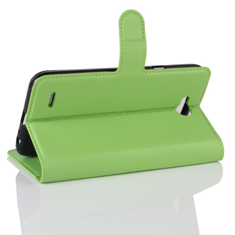 Cell Phone Accessory Litchi Grain Wallet Stand Leather Case for LG X Power 2 - Green-5