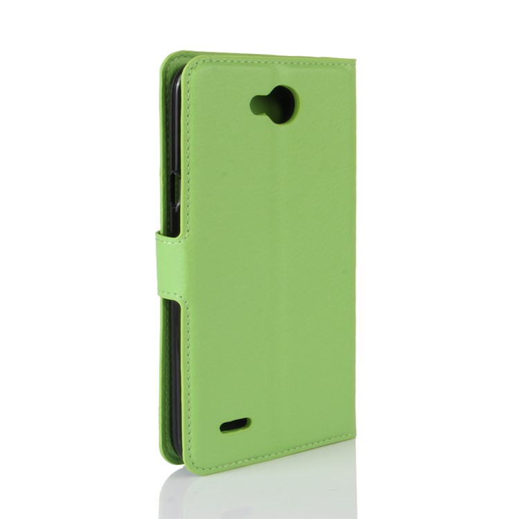 Cell Phone Accessory Litchi Grain Wallet Stand Leather Case for LG X Power 2 - Green-6