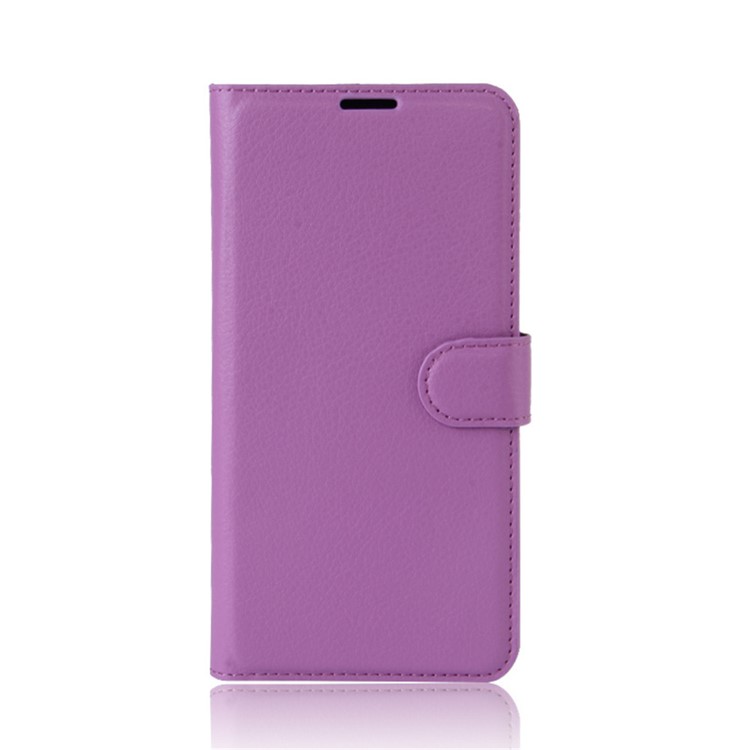 Litchi Skin Wallet Stand PU Leather Mobile Casing for LG X Power 2 - Purple-2