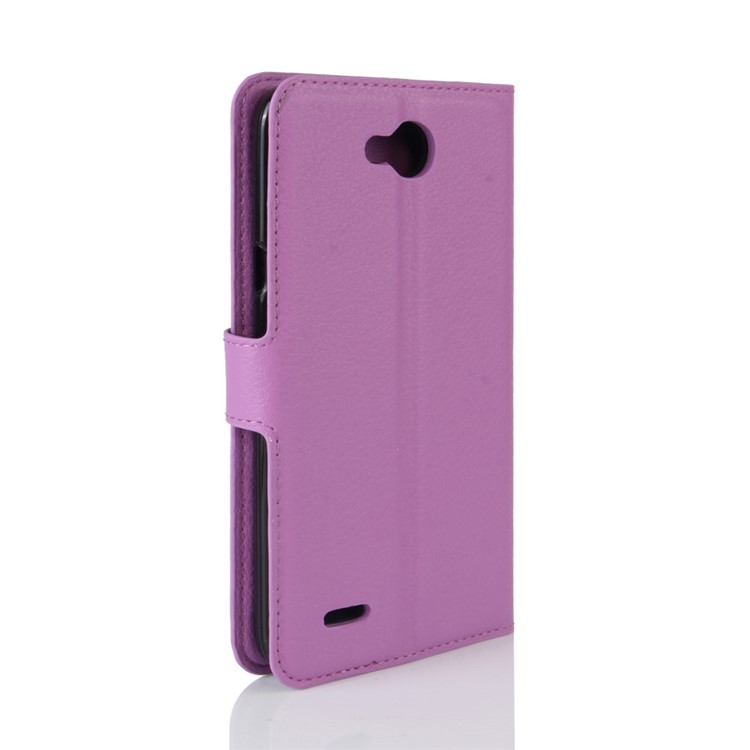 Litchi Skin Wallet Stand PU Leather Mobile Casing for LG X Power 2 - Purple-6