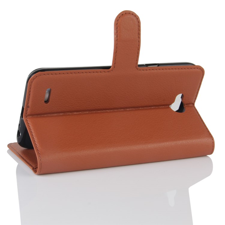 Litchi Grain Wallet Stand Leather Phone Cover for LG X Power 2 - Brown-5