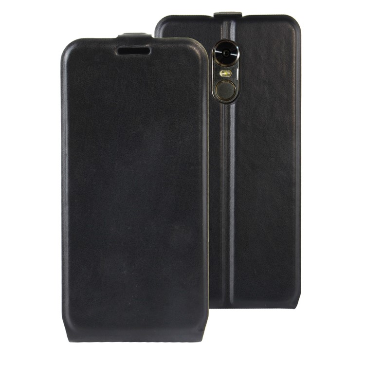 ID/Photo Slot Crazy Horse Leather Vertical Flip Case for LG Stylus 3/Stylo 3 - Black-1