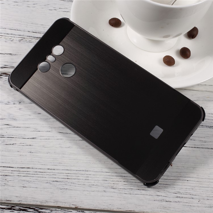 Slide-on Brushed Plating Hard Phone Case (Metal Bumper + PC) for LG G6 - Black-3