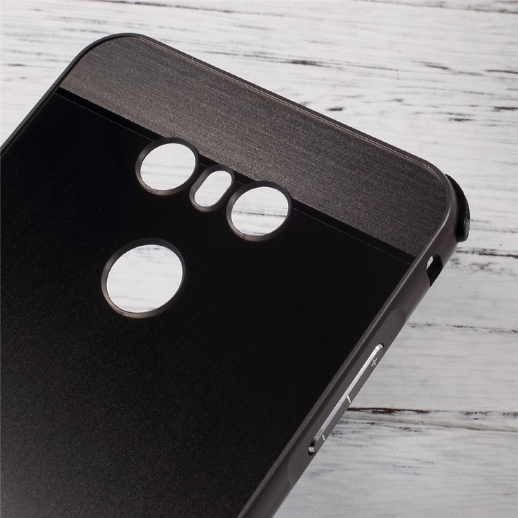 Slide-on Brushed Plating Hard Phone Case (Metal Bumper + PC) for LG G6 - Black-4