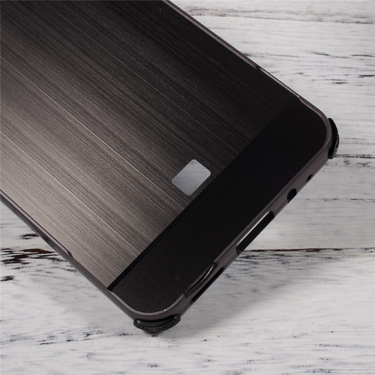Slide-on Brushed Plating Hard Phone Case (Metal Bumper + PC) for LG G6 - Black-5