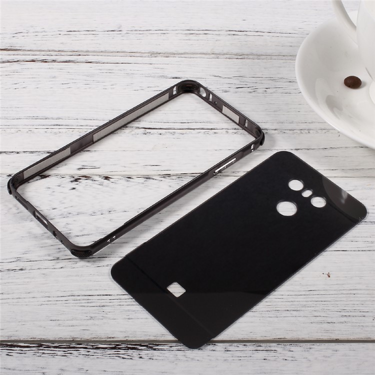 Slide-on Brushed Plating Hard Phone Case (Metal Bumper + PC) for LG G6 - Black-7