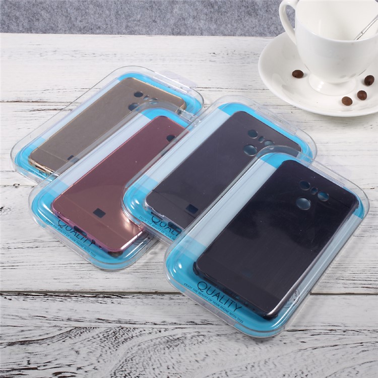 Slide-on Brushed Plating Hard Phone Case (Metal Bumper + PC) for LG G6 - Black-8