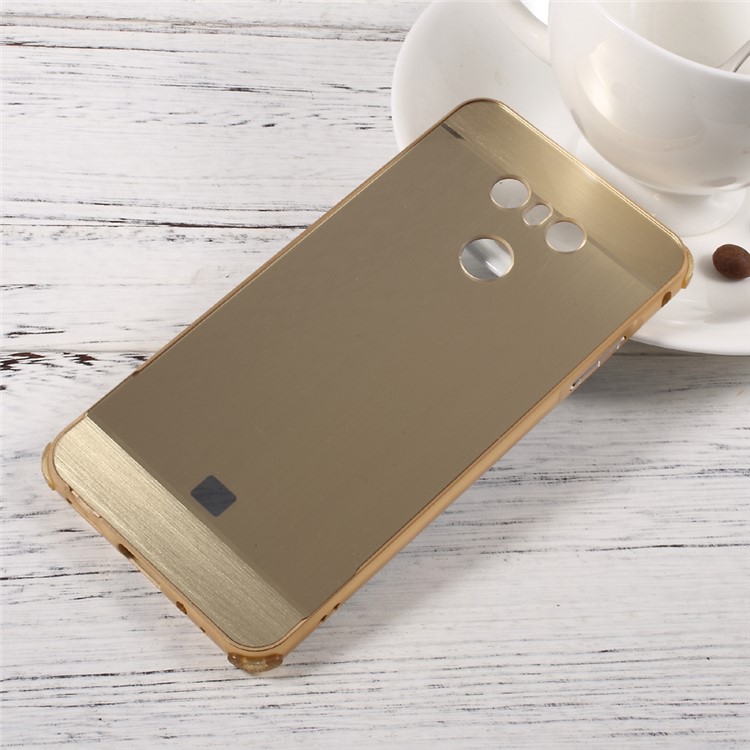 For LG G6 Slide-on Brushed Plating Hard Phone Case Shell (Metal Bumper + PC) - Gold-1