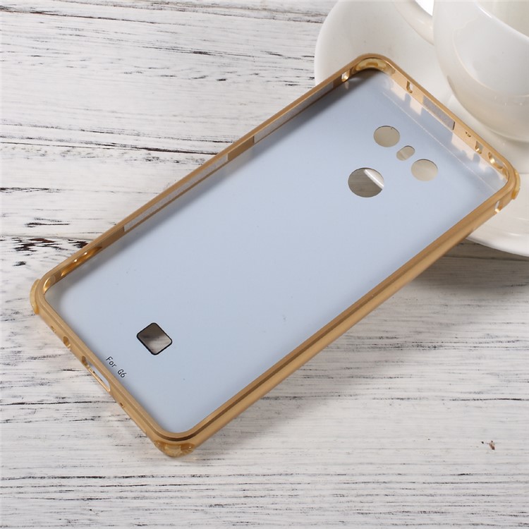 For LG G6 Slide-on Brushed Plating Hard Phone Case Shell (Metal Bumper + PC) - Gold-2