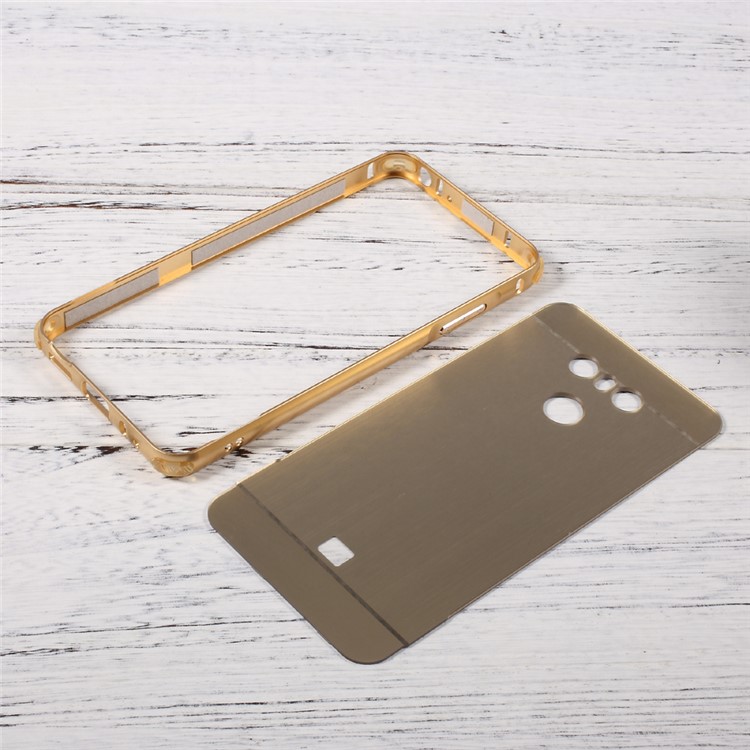 For LG G6 Slide-on Brushed Plating Hard Phone Case Shell (Metal Bumper + PC) - Gold-5