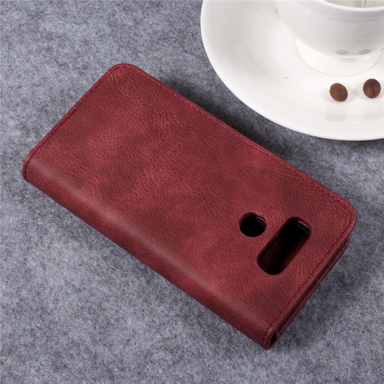 DG.MING Detachable 2 in 1 Wallet Split Leather Casing for LG G6 - Red-4