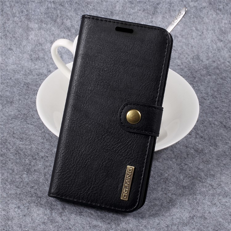 DG.MING Detachable 2 in 1 Split Leather Wallet Mobile Cover for LG G6 - Black-1