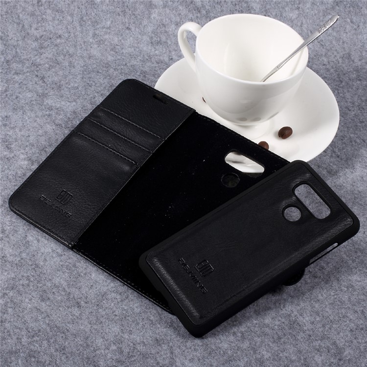 DG.MING Detachable 2 in 1 Split Leather Wallet Mobile Cover for LG G6 - Black-10
