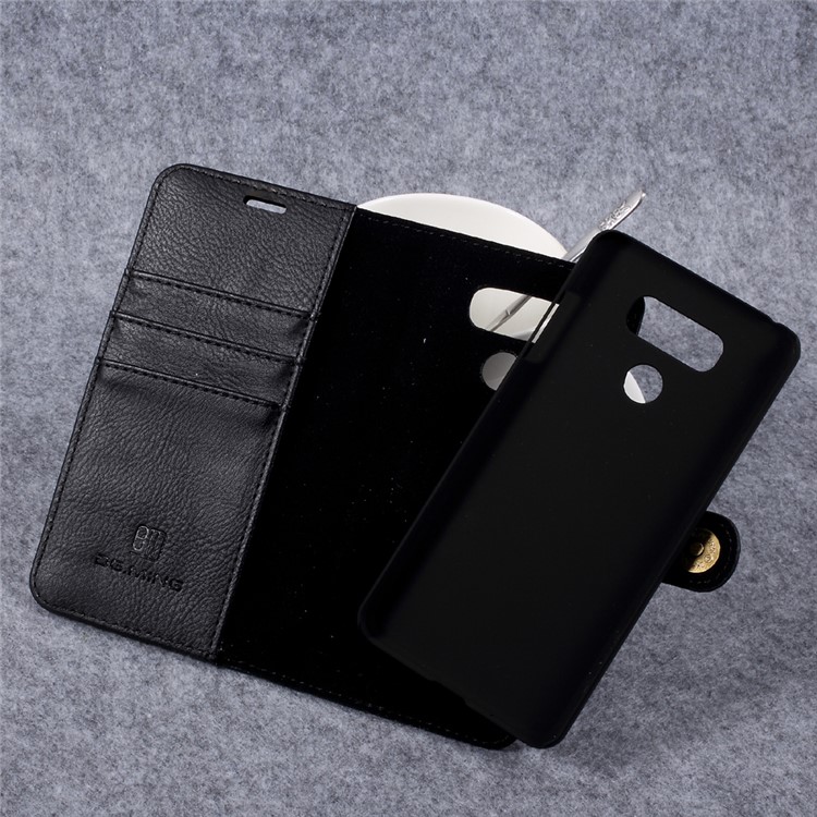 DG.MING Detachable 2 in 1 Split Leather Wallet Mobile Cover for LG G6 - Black-13