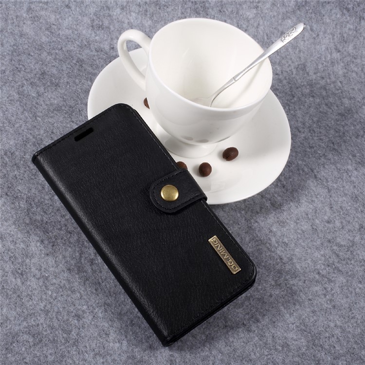 DG.MING Detachable 2 in 1 Split Leather Wallet Mobile Cover for LG G6 - Black-4