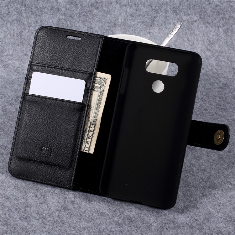 DG.MING Detachable 2 in 1 Split Leather Wallet Mobile Cover for LG G6 - Black-9