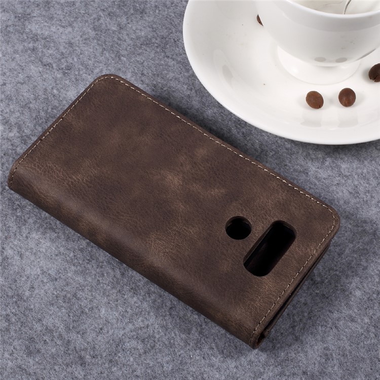 DG.MING Detachable 2 in 1 Card Holder Split Leather Phone Shell for LG G6 - Coffee-5