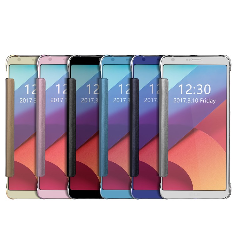 Smart Window Mirror Mobile Cover (PC + PU Leather) for LG G6 - Rose Gold-4