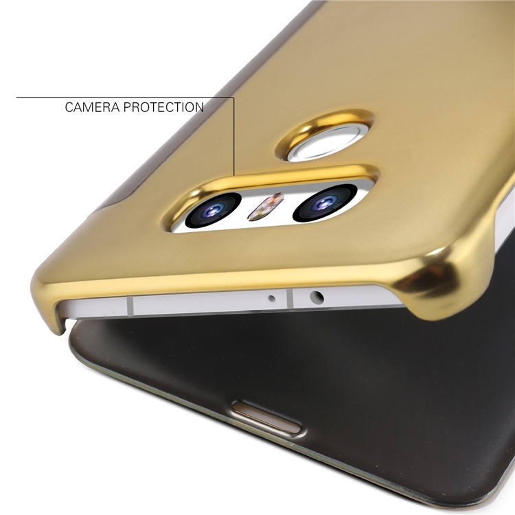 Mirror Clamshell Mobile Cover Smart Window Flip Leather Case for LG G6 - Gold-2