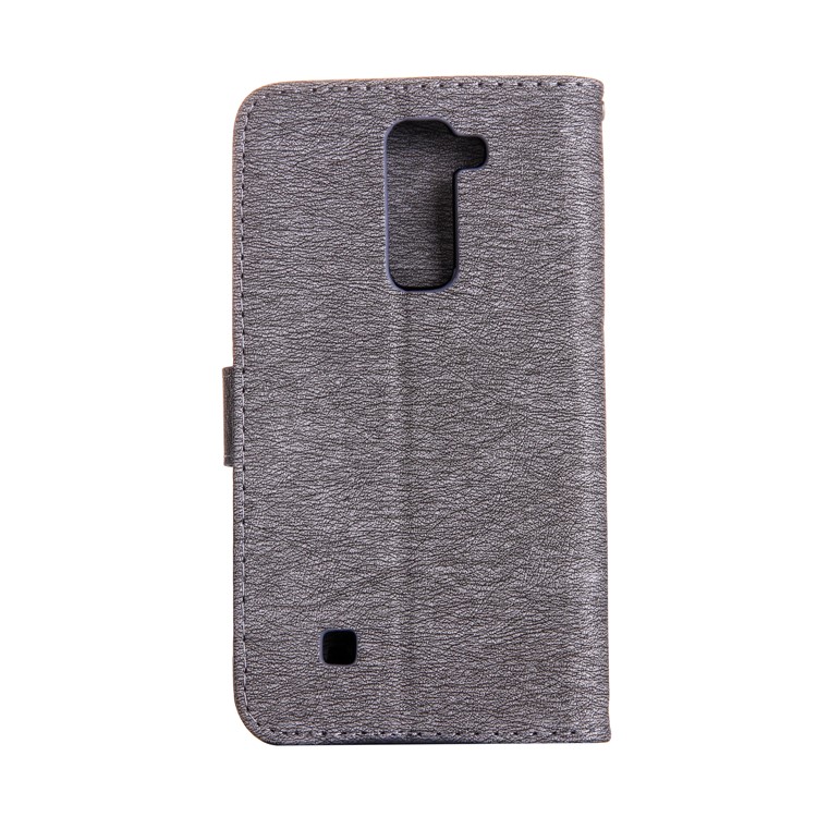 Crystal Decor Pattern Imprinted Leather Wallet Case for LG Stylus 2/G Stylo 2 LS775 /Stylus 2 Plus/Stylo 2 - Grey-2