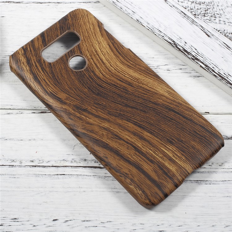 Leather Coated PC Protective Phone Case for LG G6 - Wood Texture / Brown-2