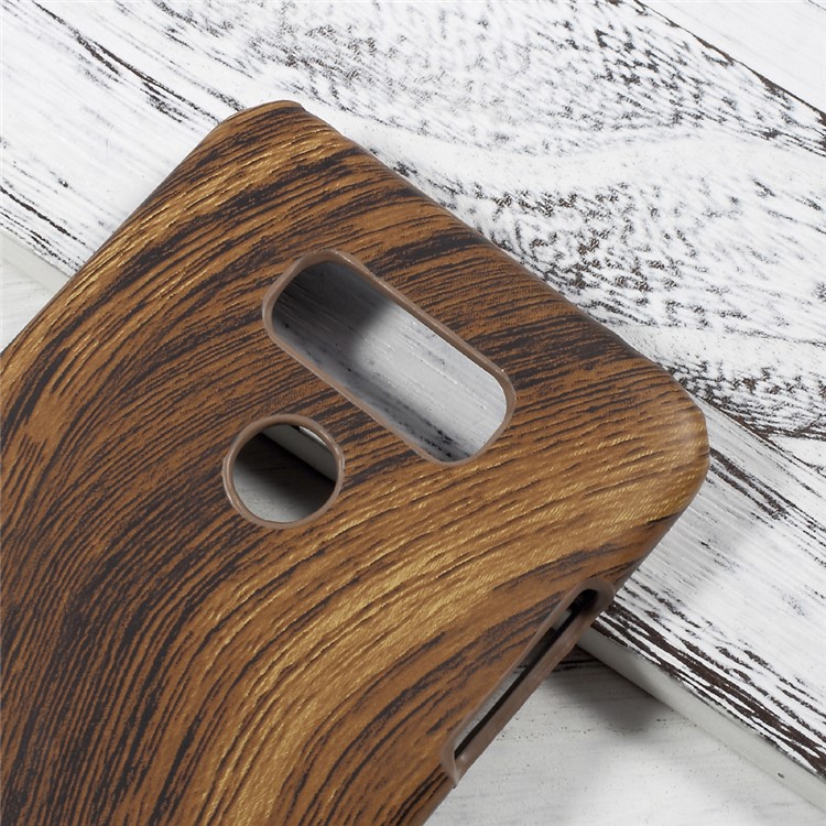 Leather Coated PC Protective Phone Case for LG G6 - Wood Texture / Brown-4