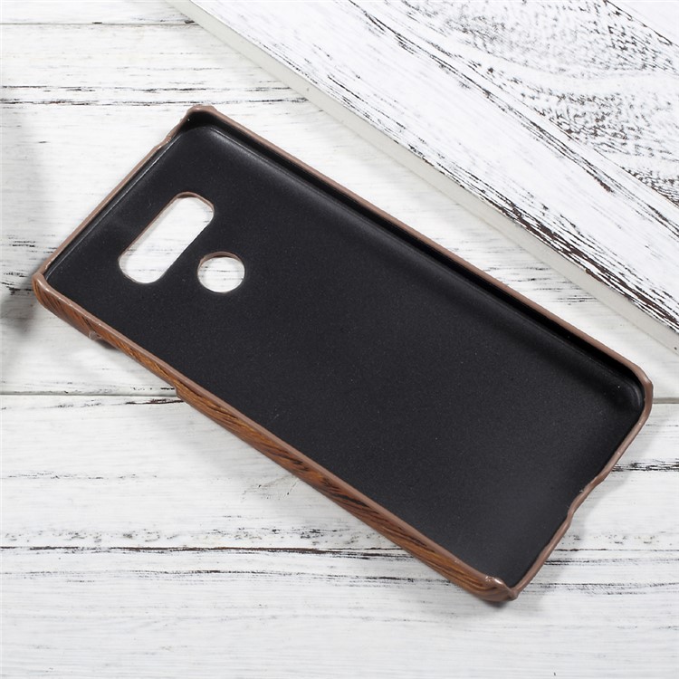 Leather Coated PC Protective Phone Case for LG G6 - Wood Texture / Brown-6