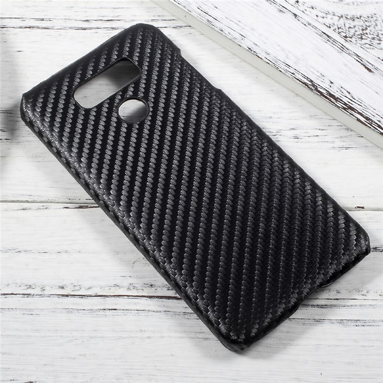 Leather Coated Plastic Hard Case for LG G6 - Carbon Fiber Texture / Black-2