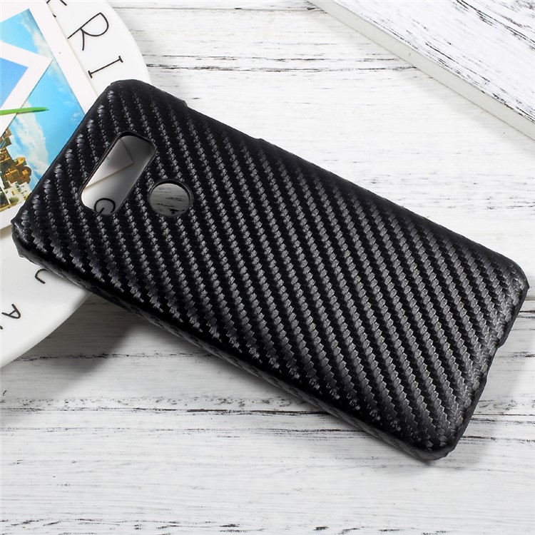Leather Coated Plastic Hard Case for LG G6 - Carbon Fiber Texture / Black-3
