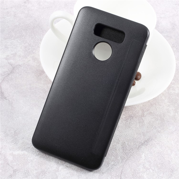 Double Window Leather Stand Flip Cell Phone Case for LG G6 - Black-2