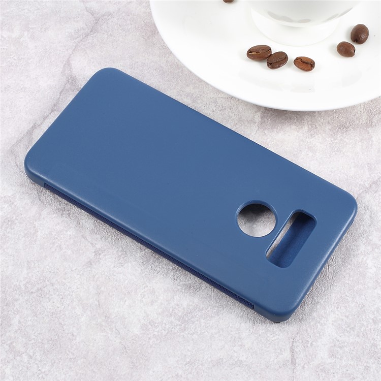 Dual Window Leather Stand Flip Phone Cover for LG G6 - Dark Blue-4