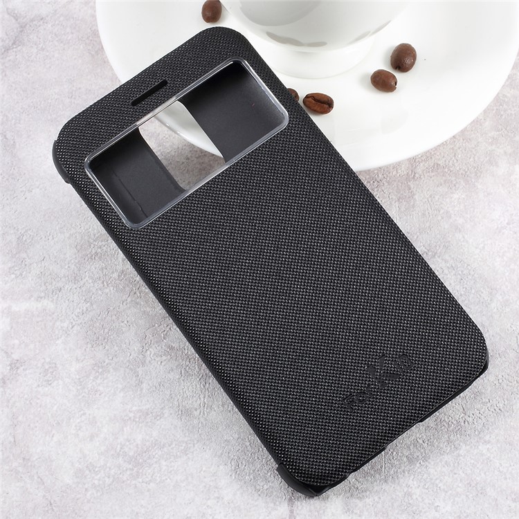 Cross Texture Smart View Window Leather Case for LG K10 (2017) - Black-3