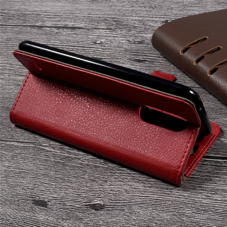Litchi Skin Wallet Leather Stand Case for LG K4 (2017) - Red-4