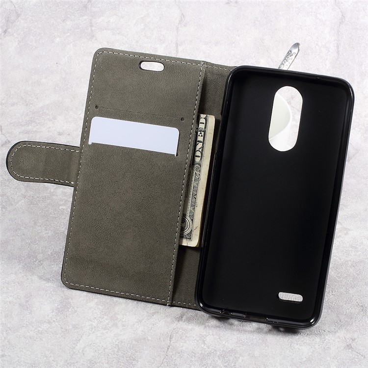 PU Leather Wallet Cell Phone Case for LG K4 (2017) - Black-6