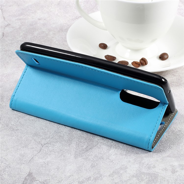PU Leather Wallet Stand Mobile Shell for LG K4 (2017) - Blue-5