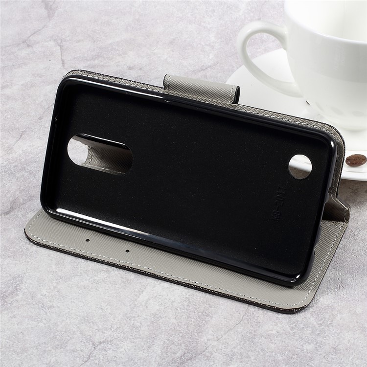 For LG Aristo LV3 MS210 / K8 2017 M200N Patterned PU Leather Card Slots Cover - Angry Expression-4
