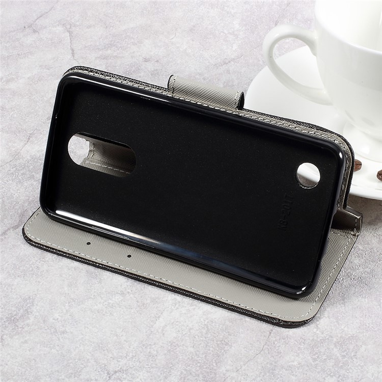 Patterned PU Leather Card Slots Cover For LG Aristo LV3 MS210 / K8 2017 M200N - Do Not Touch My Phone-4