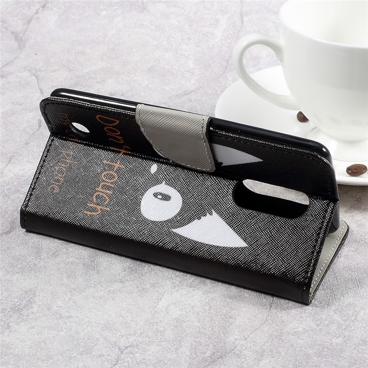 Patterned PU Leather Card Slots Cover For LG Aristo LV3 MS210 / K8 2017 M200N - Do Not Touch My Phone-5