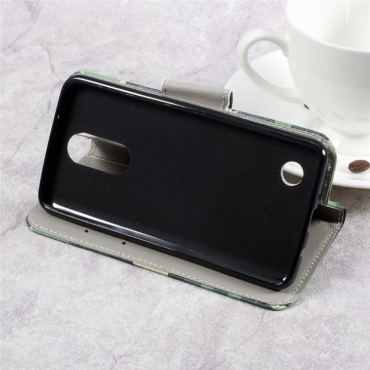 For LG Aristo LV3 MS210 / K8 2017 M200N Patterned PU Leather Card Slots Casing - Camouflage Pattern-4