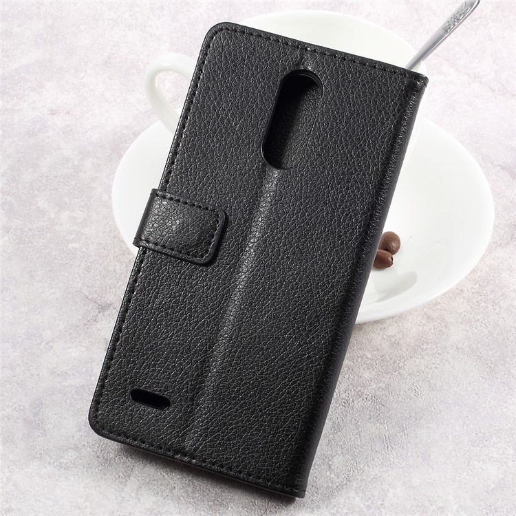 Litchi Texture PU Leather Stand Case with Card Slots for LG K10 (2017) - Black-2