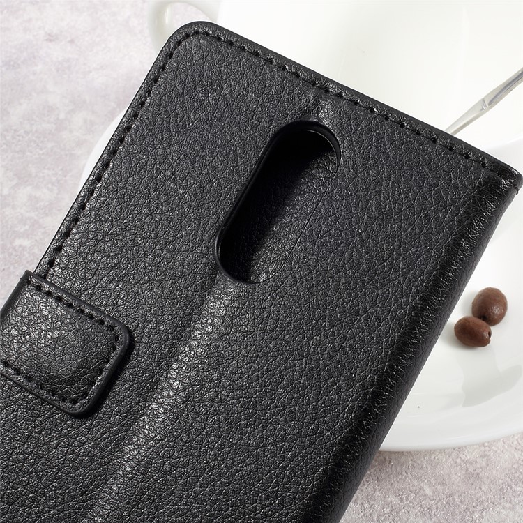 Litchi Texture PU Leather Stand Case with Card Slots for LG K10 (2017) - Black-5